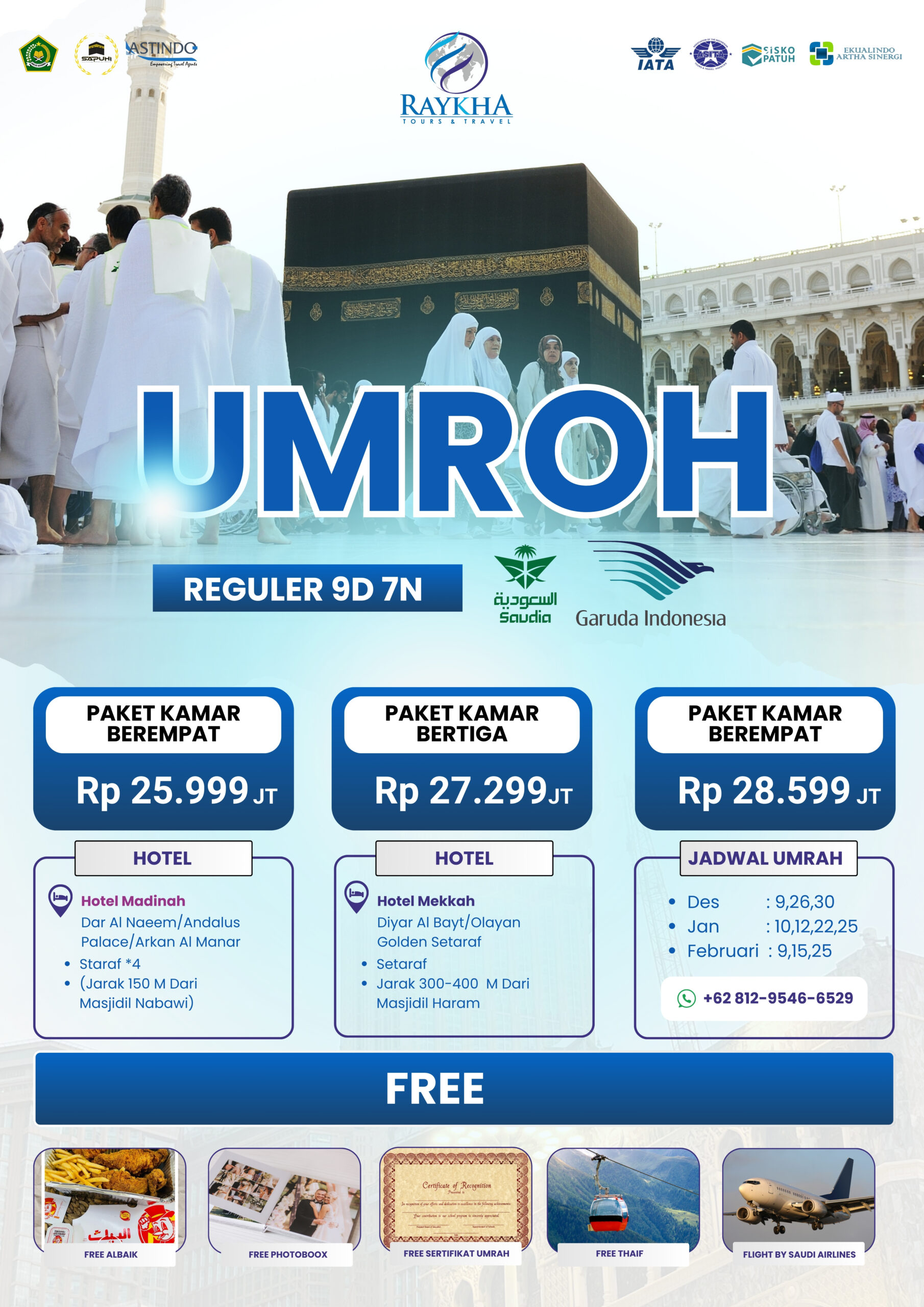 Paket Uroh Reguler-Raykha Travel Umroh Terpercaya di Cirebon